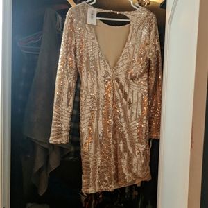 Gold sequin dress
